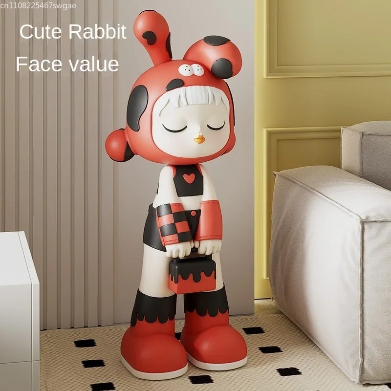 Crafting Resin - Art Cartoon Girl Statue Indoor Fashion