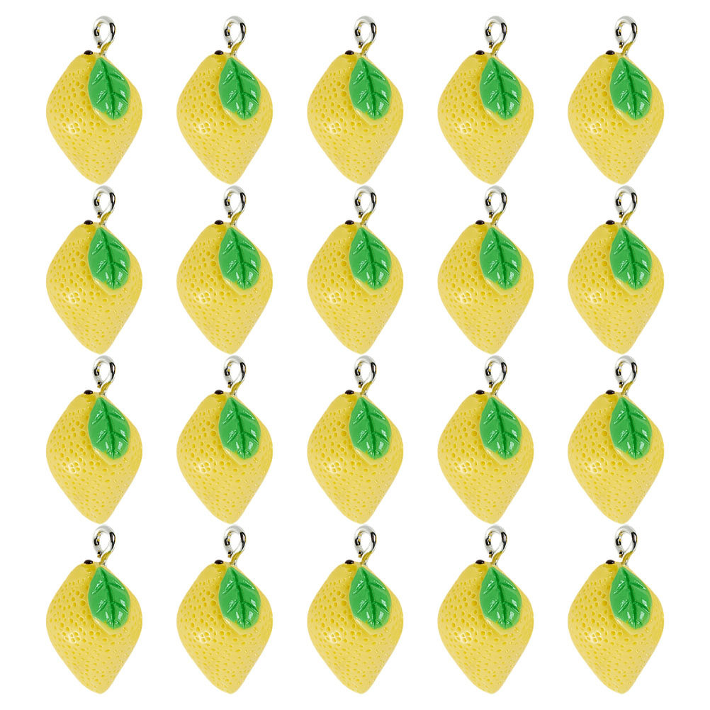Resin Craft Supplies - 20Pcs Resin Lemon Charms Fruit Pendants