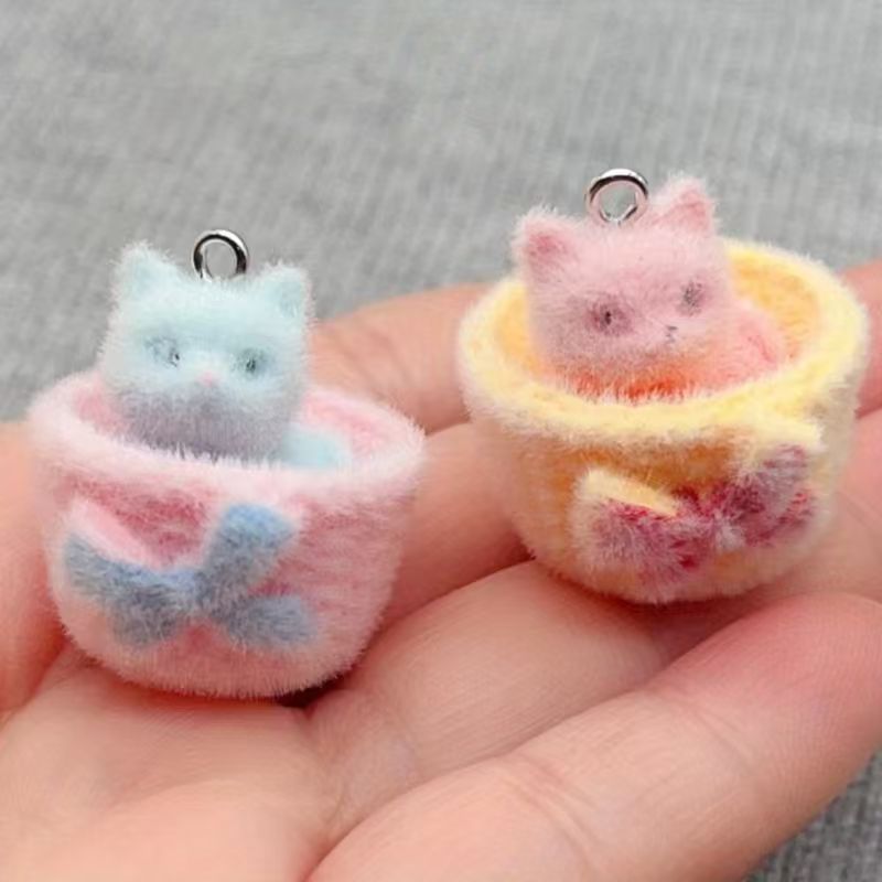 4pcs 3D plush resin cat pendan - Resin Craft Projects ulasan dan harga
