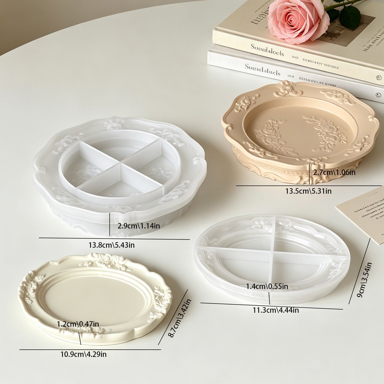 Elegant Vintage Baroque Lace S - Coaster Mold Round ulasan dan harga