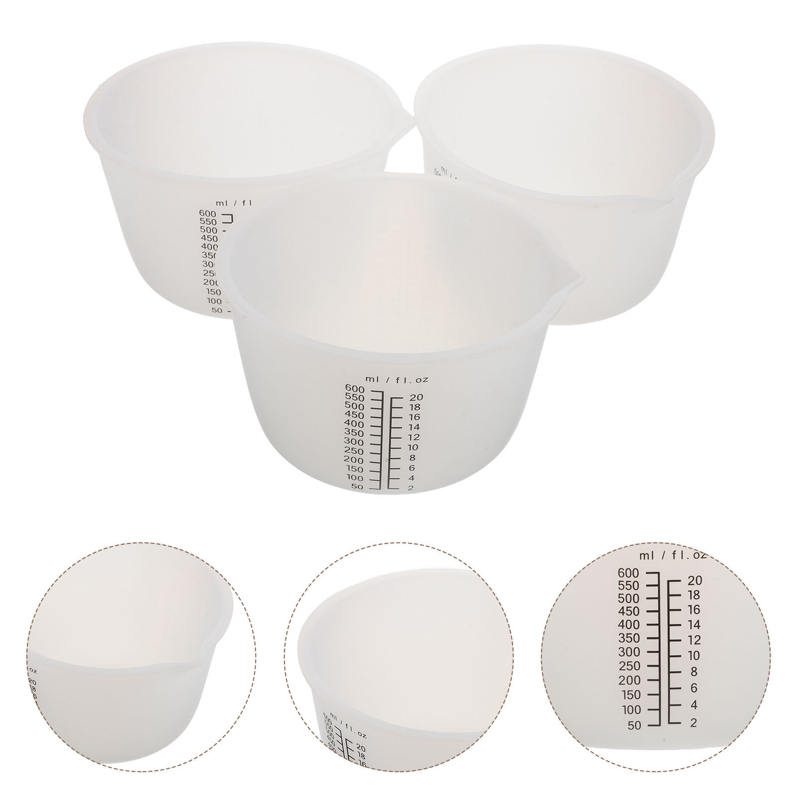 3Pcs Silicone Resin Pouring Cu - Mixing Cup Silicone ulasan dan harga