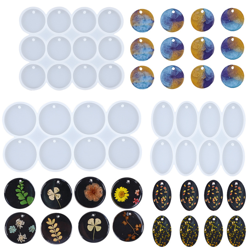 8/12pcs Round Oval Pendants Re - Mixing Cup Silicone ulasan dan harga