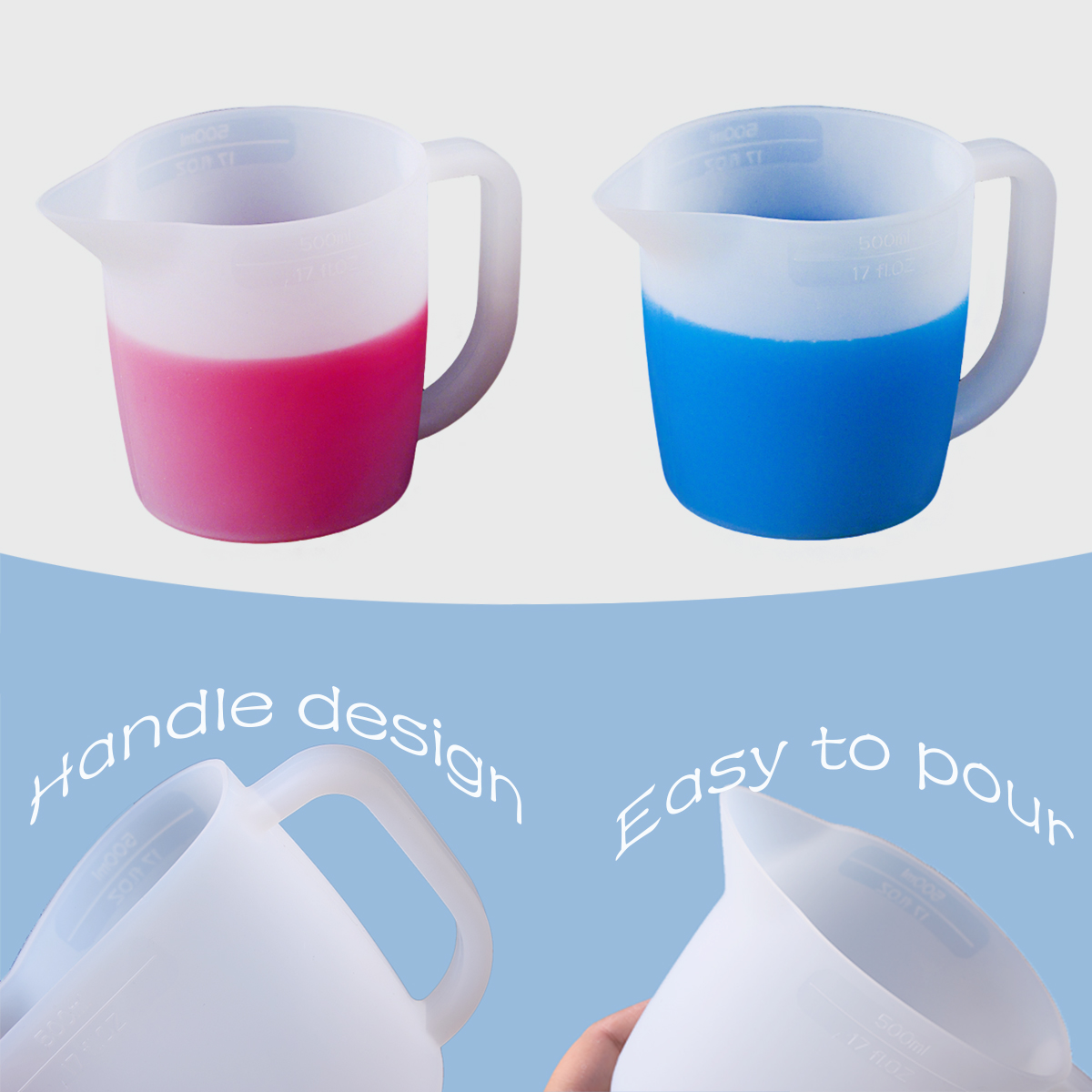 500ML Silicone Measuring Cup w - Mixing Cup Silicone ulasan dan harga