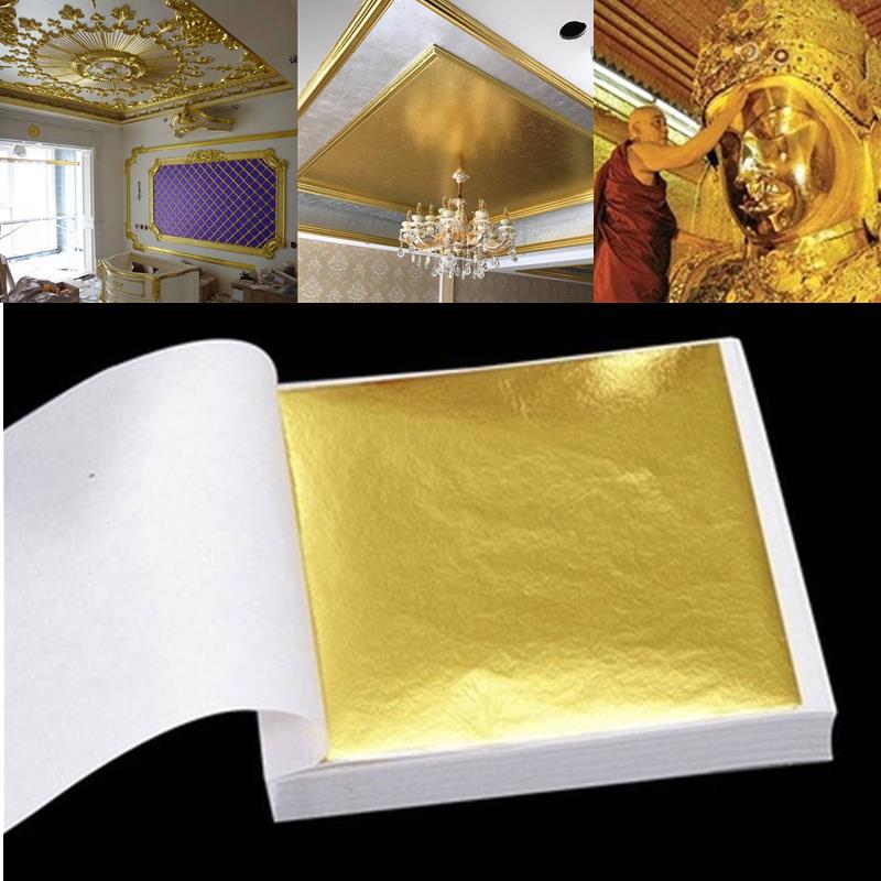 100 Pcs Sheets Pure 24K Gold F - Gold Foil Flakes ulasan dan harga