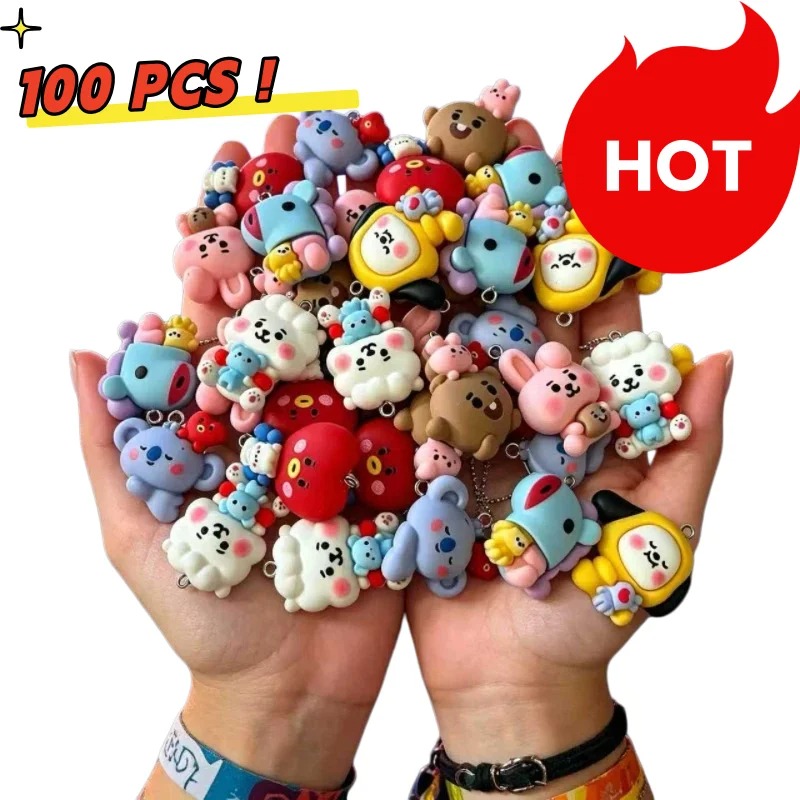 7pcs BT21 Resin Cartoon Charm  - Resin Craft Supplies ulasan dan harga