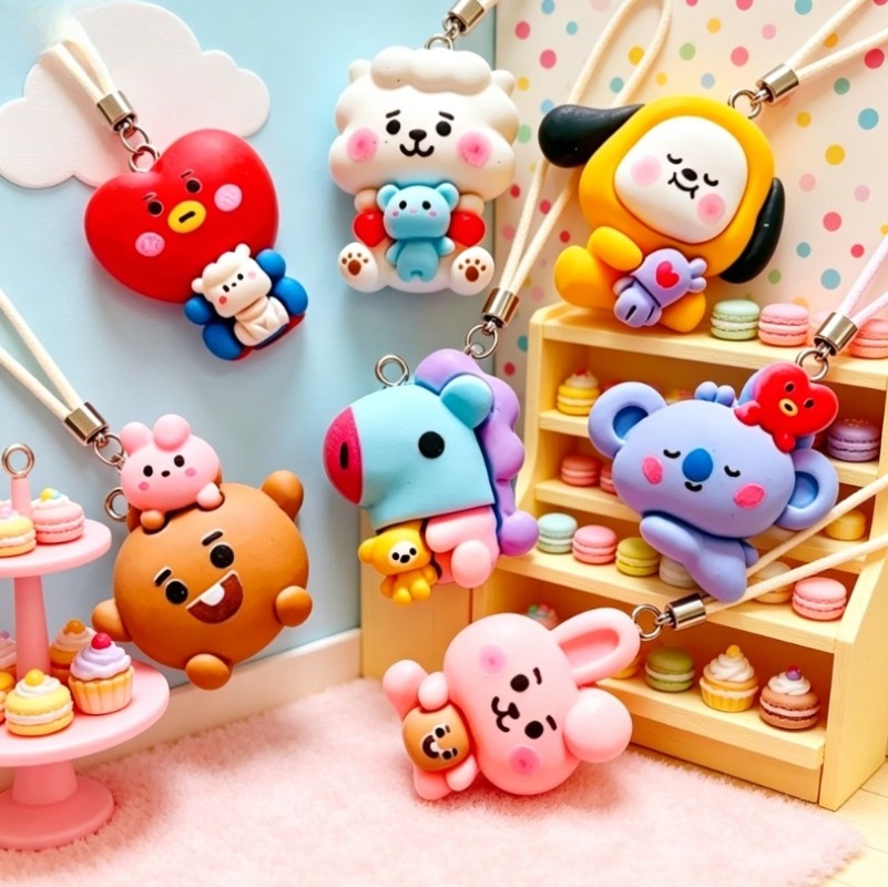 7pcs BT21 Resin Cartoon Charm  - Resin Craft Supplies ulasan dan harga