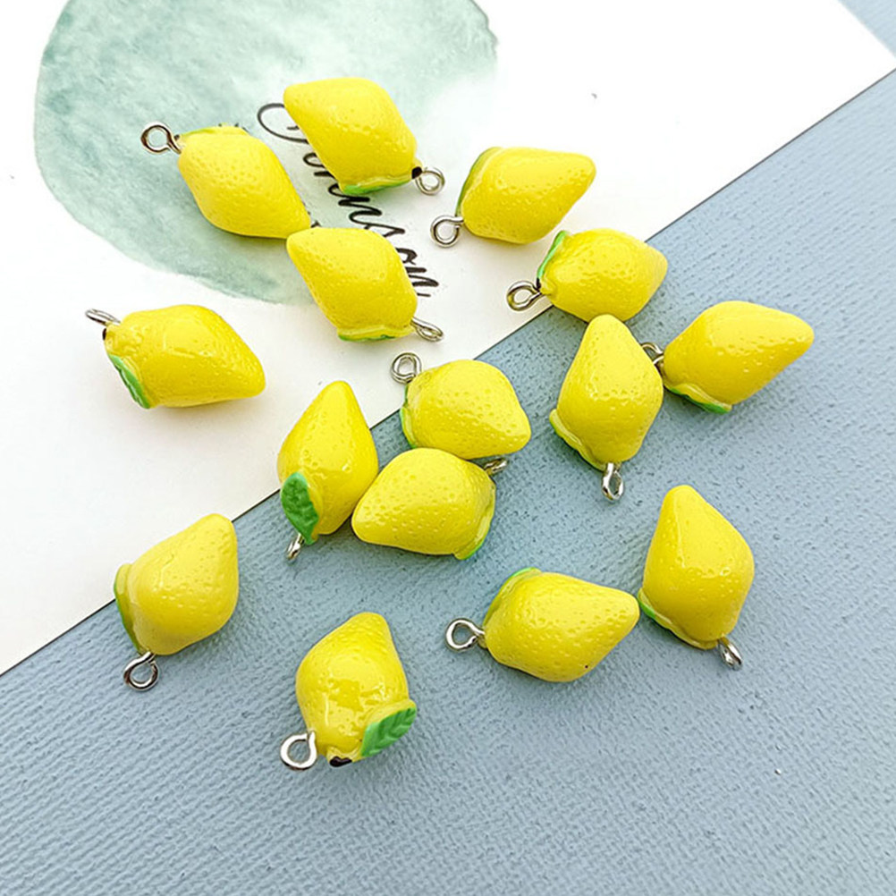 20Pcs Resin Lemon Charms Fruit - Resin Craft Supplies ulasan dan harga