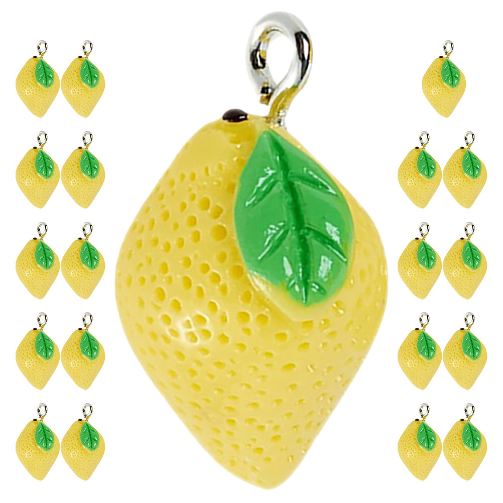 20Pcs Resin Lemon Charms Fruit - Resin Craft Supplies ulasan dan harga