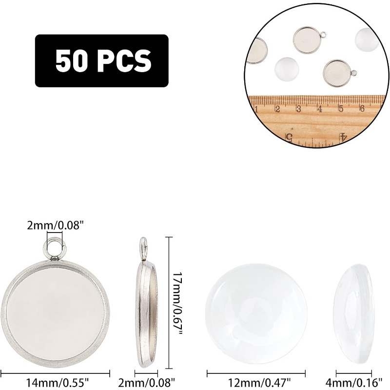 50 sets Pendant Cabochon Jewel - Bezels Set Pendant ulasan dan harga